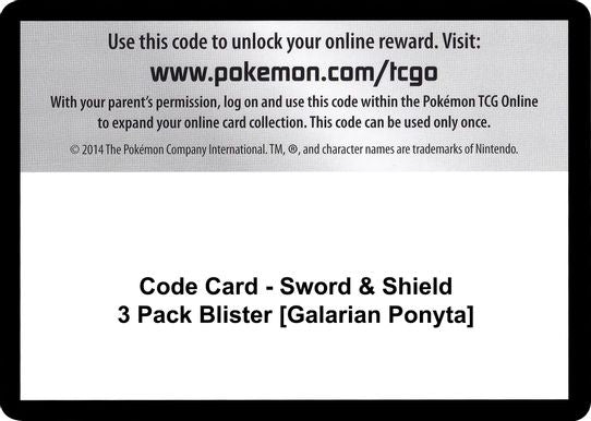 Code Card - Sword & Shield Pack Blister [Galarian Ponyta] [SWSH01: Sword & Shield Base Set]