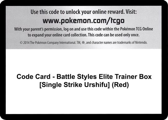 Code Card - Battle Styles Elite Trainer Box [Single Strike Urshifu] (Red) [Sword & Shield: Battle Styles]