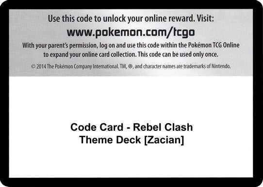 Code Card - Rebel Clash Theme Deck [Zacian] [Sword & Shield: Rebel Clash]