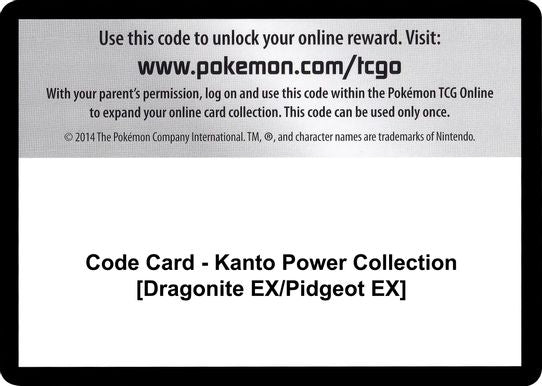 Code Card - Kanto Power Collection [Dragonite EX/Pidgeot EX] [XY - Evolutions]
