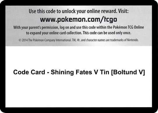 Code Card - Shining Fates V Tin [Boltund V] [Shining Fates]