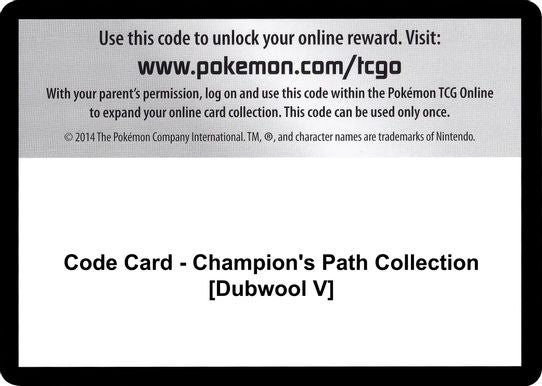 Code Card Champion's Path Collection [Dubwool V] [Champion's Path]
