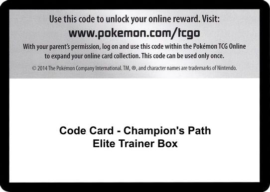 Code Card Champion's Path Elite Trainer Box [Champion's Path]