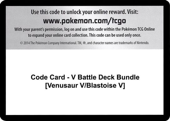 Code Card - V Battle Deck Bundle [Venusaur V/Blastoise V] [Miscellaneous Cards & Products]