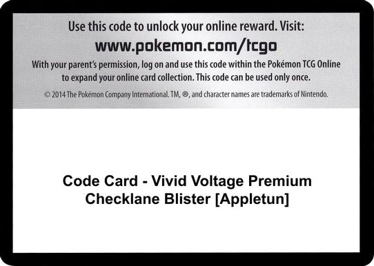 Code Card - Vivid Voltage Premium Checklane Blister [Appletun] [Sword & Shield: Vivid Voltage]