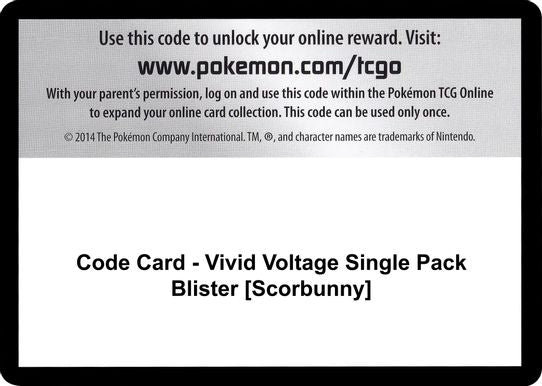 Code Card - Vivid Voltage Single Pack Blister [Scorbunny] [Sword & Shield: Vivid Voltage]