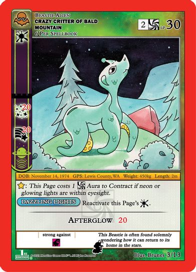 Crazy Critter of Bald Mountain (3/13) [Nightfall: First Edition Release Event Deck]