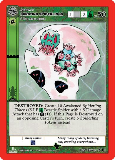 Bursting Spiderlings (9/11) [Nightfall: First Edition Release Event Deck]
