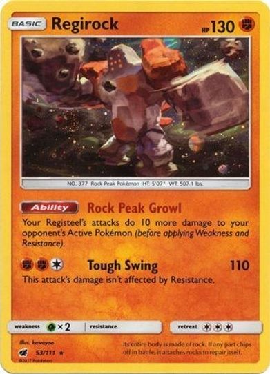 Regirock - 53/111 (Cosmos Holo) [SM Promos]