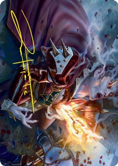 Flame-Blessed Bolt Art Card (Gold-Stamped Signature) (44) [Art Series: Innistrad: Crimson Vow]