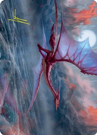 Manaform Hellkite Art Card (Gold-Stamped Signature) (46) [Art Series: Innistrad: Crimson Vow]