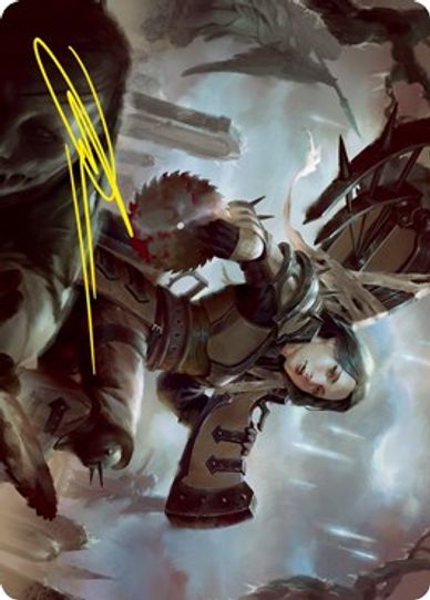 Sawblade Slinger Art Card (Gold-Stamped Signature) (54) [Art Series: Innistrad: Crimson Vow]