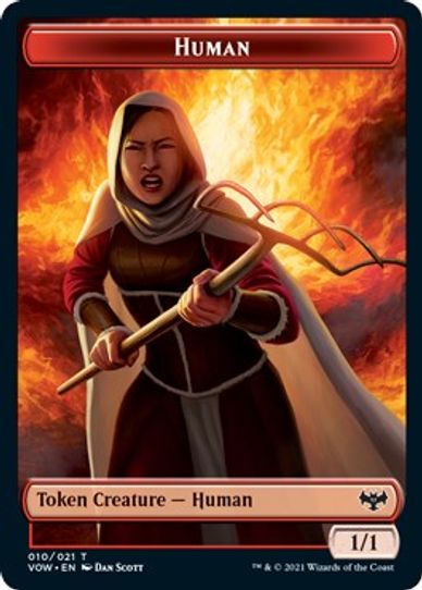 Copy // Human Double-sided Token [Innistrad: Crimson Vow]