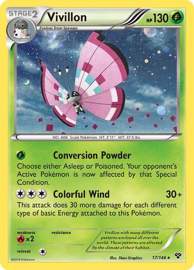 Vivillon (Meadow [Pink]) (Cosmos Holo) (17) [Blister Exclusives]