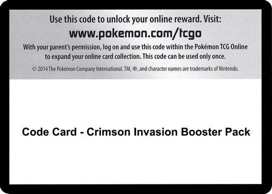 Code Card - Crimson Invasion Booster Pack [SM - Crimson Invasion]