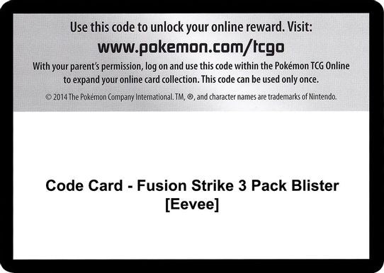 Code Card - Fusion Strike 3 Pack Blister [Eevee] [Sword & Shield: Fusion Strike]