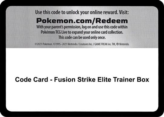 Code Card - Fusion Strike Elite Trainer Box [Sword & Shield: Fusion Strike]