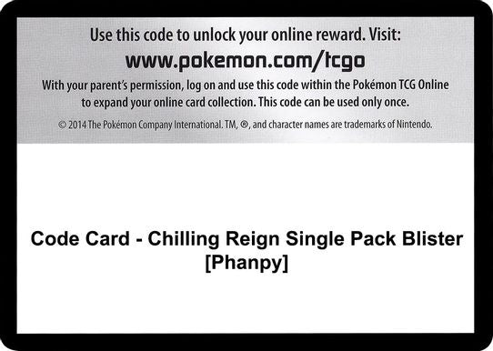 Code Card - Chilling Reign Single Pack Blister [Phanpy] [SWSH06: Chilling Reign]