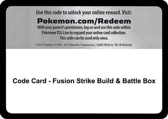 Code Card - Fusion Strike Build & Battle Box [Sword & Shield: Fusion Strike]