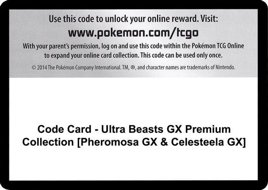 Code Card - Ultra Beasts GX Premium Collection [Pheromosa GX & Celesteela GX] [SM - Crimson Invasion]