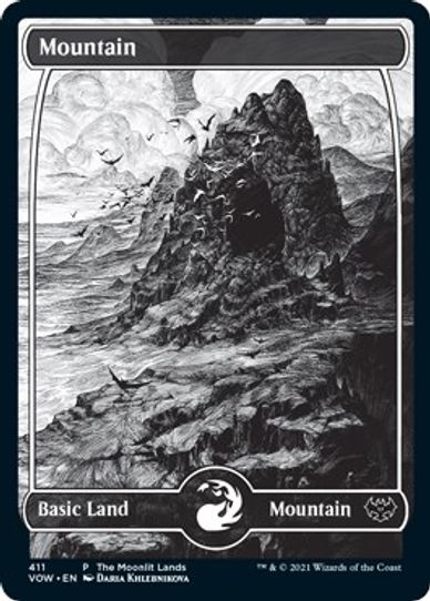 Mountain (Moonlit Land) (Foil Etched) (411) [WPN & Gateway Promos]