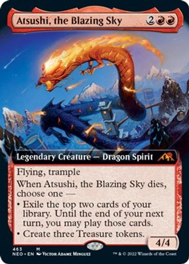 Atsushi, the Blazing Sky (Extended Art) (463) [Kamigawa: Neon Dynasty]