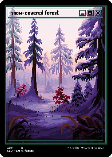 Snow-Covered Forest (PixelSnowLands.jpg) (329) [Secret Lair Drop Series]