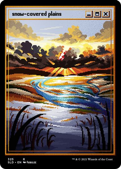 Snow-Covered Plains (PixelSnowLands.jpg) (Foil Etched) (325) [Secret Lair Drop Series]