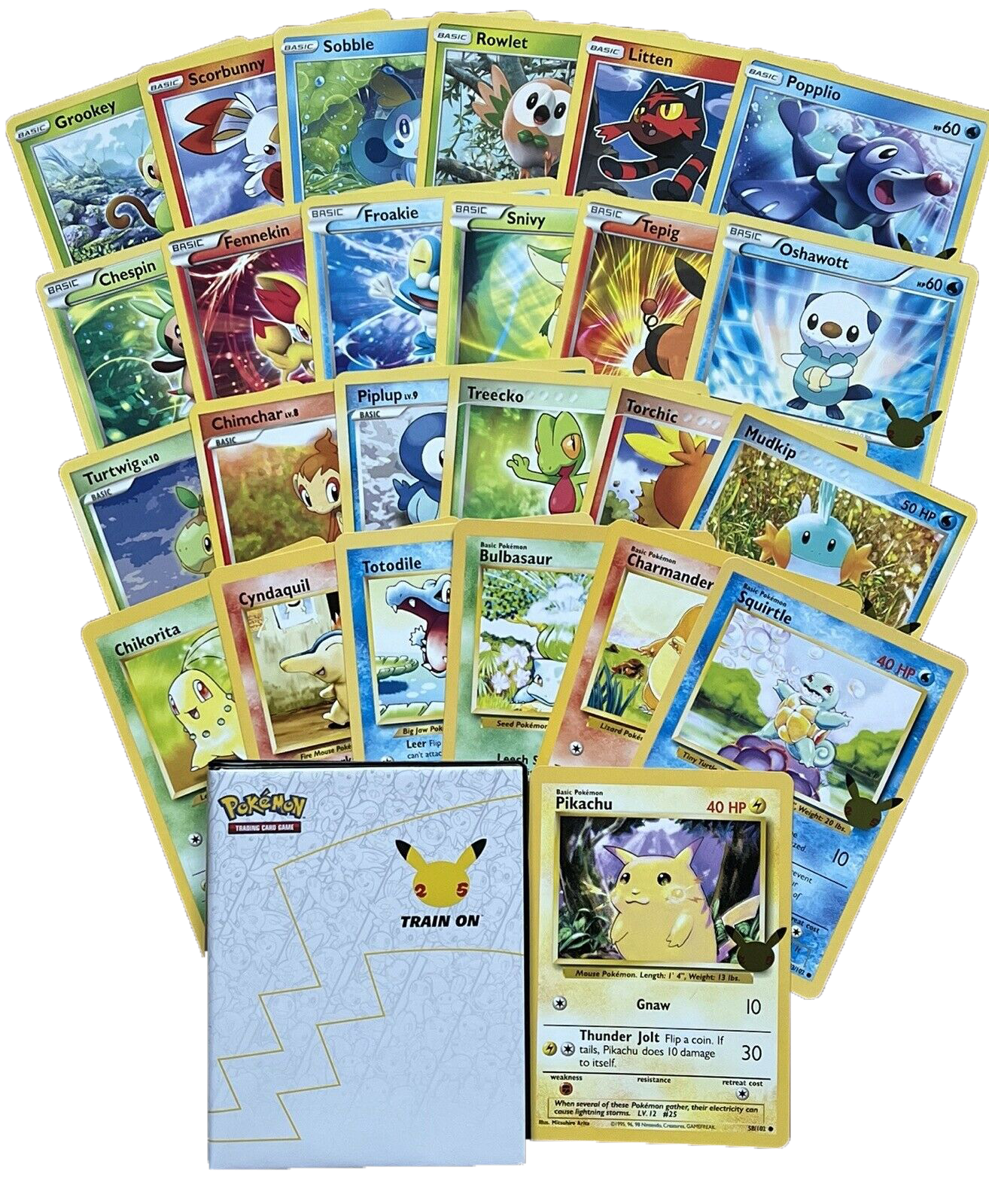 COMPLETE Pokémon 25th Anniversary First Partner JUMBO Binder with All 25 Cards - NM