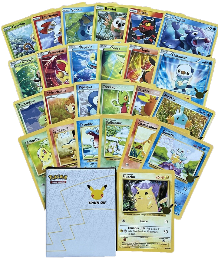 COMPLETE Pokémon 25th Anniversary First Partner JUMBO Binder with All 25 Cards - NM