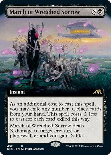 March of Wretched Sorrow (Extended Art) (457) [Kamigawa: Neon Dynasty]