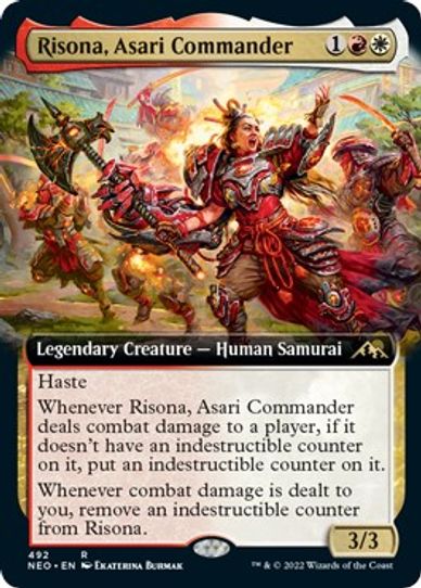 Risona, Asari Commander (Extended Art) (492) [Kamigawa: Neon Dynasty]