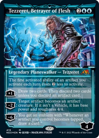 Tezzeret, Betrayer of Flesh (Showcase) (Foil Etched) (419) [Kamigawa: Neon Dynasty]