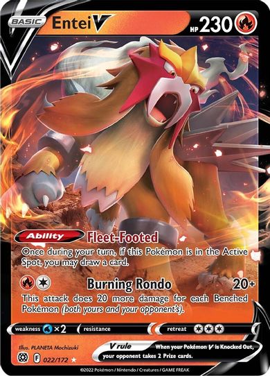 Entei V (022/172) [Sword & Shield: Brilliant Stars]