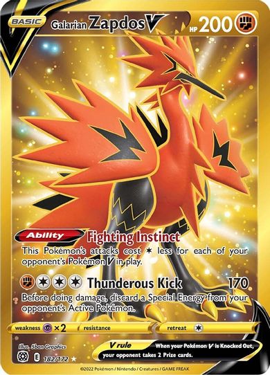 Galarian Zapdos V (Secret) (182/172) [Sword & Shield: Brilliant Stars]