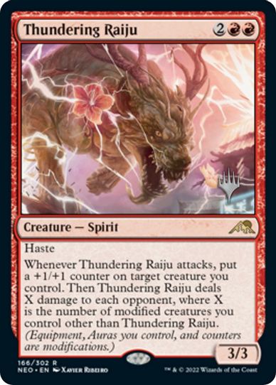 Thundering Raiju (166) [Promo Pack: Kamigawa: Neon Dynasty]