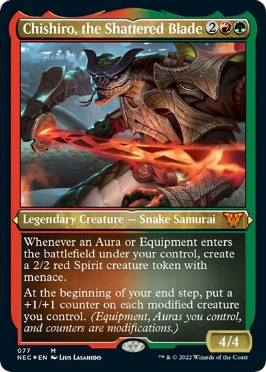 Chishiro, the Shattered Blade (Display Commander) - Thick Stock (77) [Commander: Kamigawa: Neon Dynasty]