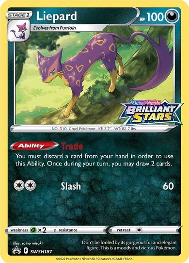 Liepard SWSH187 (SWSH187) [SWSH: Sword & Shield Promo Cards]
