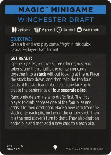 Magic Minigame: Winchester Draft (2) [Kamigawa: Neon Dynasty]