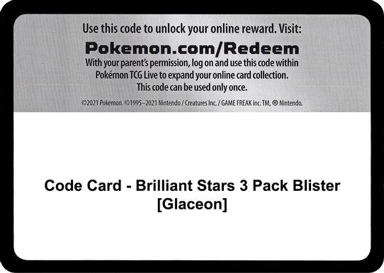 Code Card - Brilliant Stars Pack Blister [Glaceon] [SWSH09: Brilliant Stars]