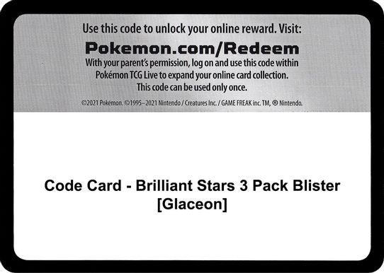 Code Card - Brilliant Stars Pack Blister [Glaceon] [SWSH09: Brilliant Stars]