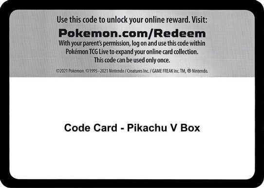 Code Card - Pikachu V Box [Miscellaneous Cards & Products]