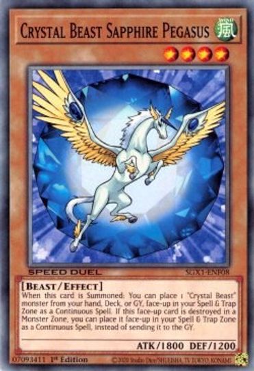 Crystal Beast Sapphire Pegasus (SGX1-ENF08) [Speed Duel GX: Duel Academy Box]