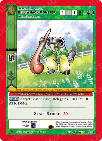 Billiwhack Monster (5/13) [Wilderness: First Edition Release Event Deck]