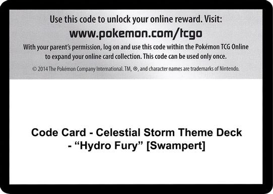 Code Card - Celestial Storm Theme Deck - "Hydro Fury" [Sun & Moon: Celestial Storm ]