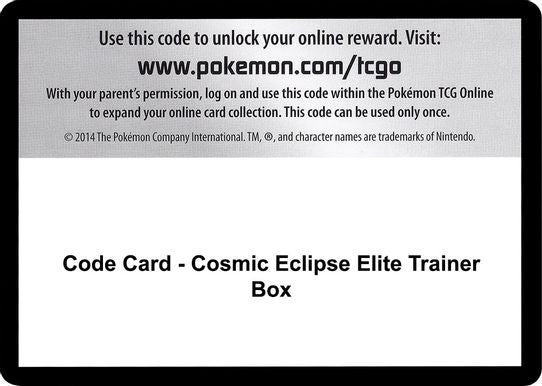 Code Card - Cosmic Eclipse Elite Trainer Box [Sun & Moon: Cosmic Eclipse]