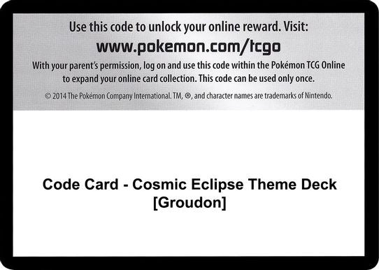 Code Card - Cosmic Eclipse Theme Deck [Groudon] [Sun & Moon: Cosmic Eclipse]