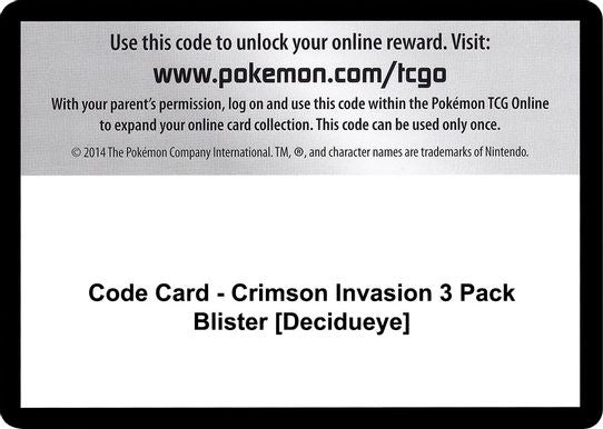 Code Card - Crimson Invasion Pack Blister [Decidueye] [SM - Crimson Invasion]