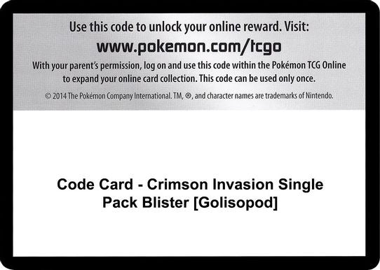 Code Card - Crimson Invasion Single Pack Blister [Golisopod] [SM - Crimson Invasion]