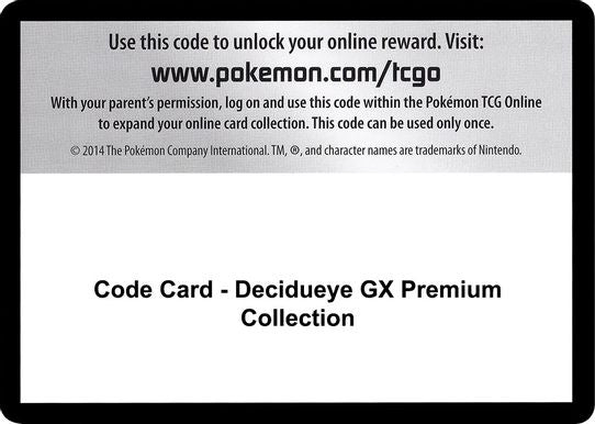 Code Card - Decidueye GX Premium Collection [Sun & Moon: Guardians Rising]